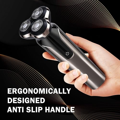 Miniatura 9 de NONK Maquinilla de afeitar eléctrica para hombres, afeitadoras eléctricas para hombres, sistema de afeitado giratorio de 3 cuchillas, maquinilla de