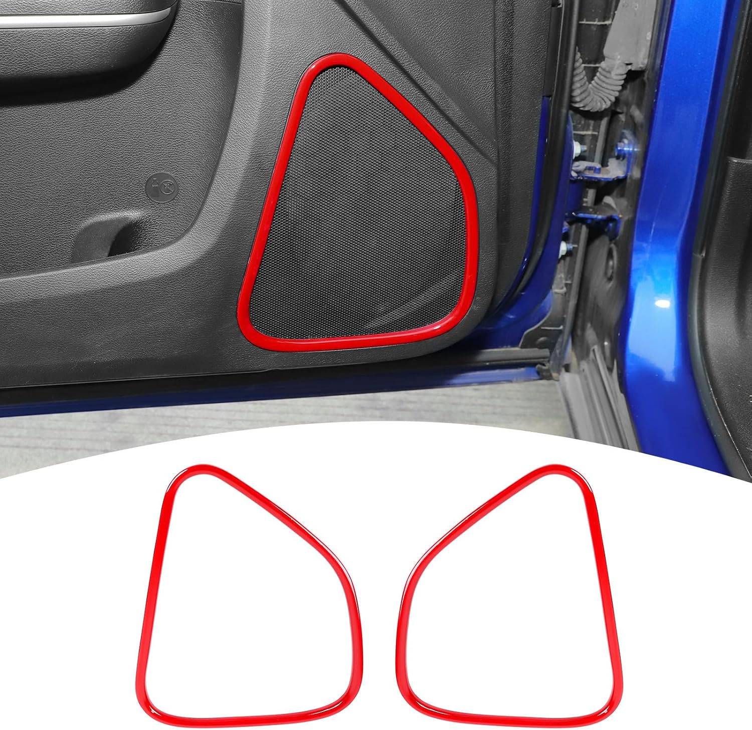 for Charger Front Door Speaker Trim Cover Ring for Dodge Charger/Chrysler 300C 2011-2023 Red Interior Accessories 2pcs