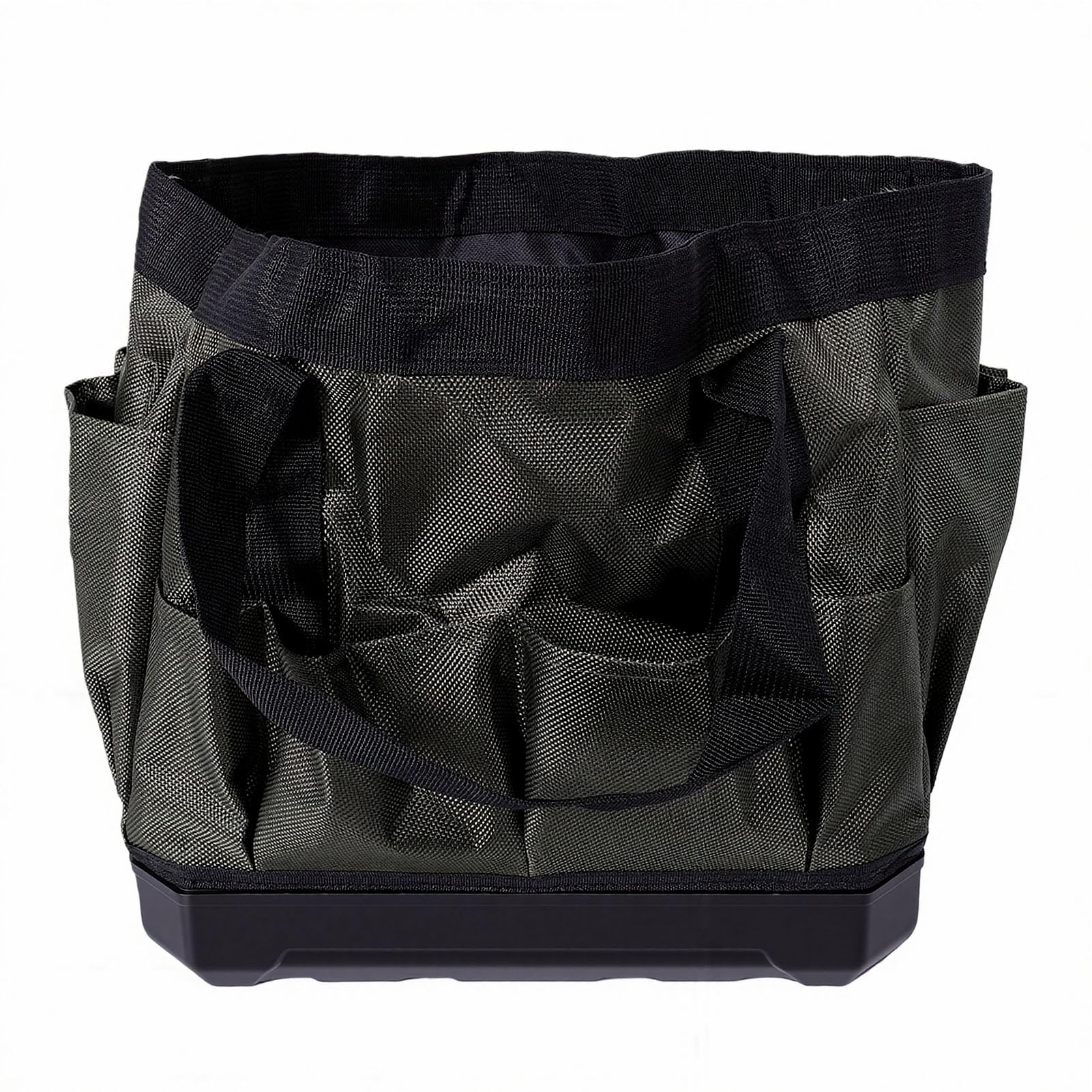 Organizador de Bolsa de Herramientas de Jardín, Tela Oxford 600D, 11 Bolsillos, Base Reforzada Plegable, Organizador de Almacenamiento de Herramientas de Jardín con Delantal y Tapete para el