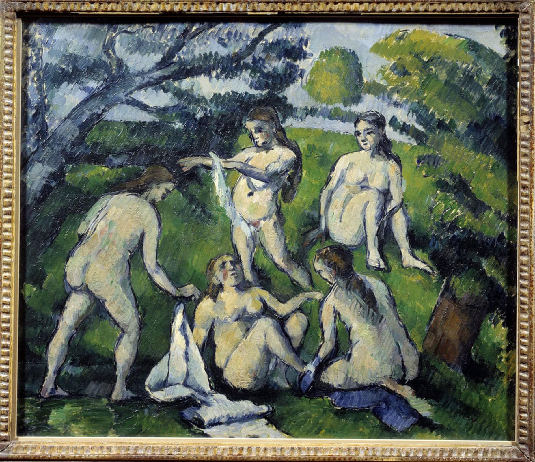Peinture des cinq baigneuses Cézanne en tableau de salon pour décoration murale - 5