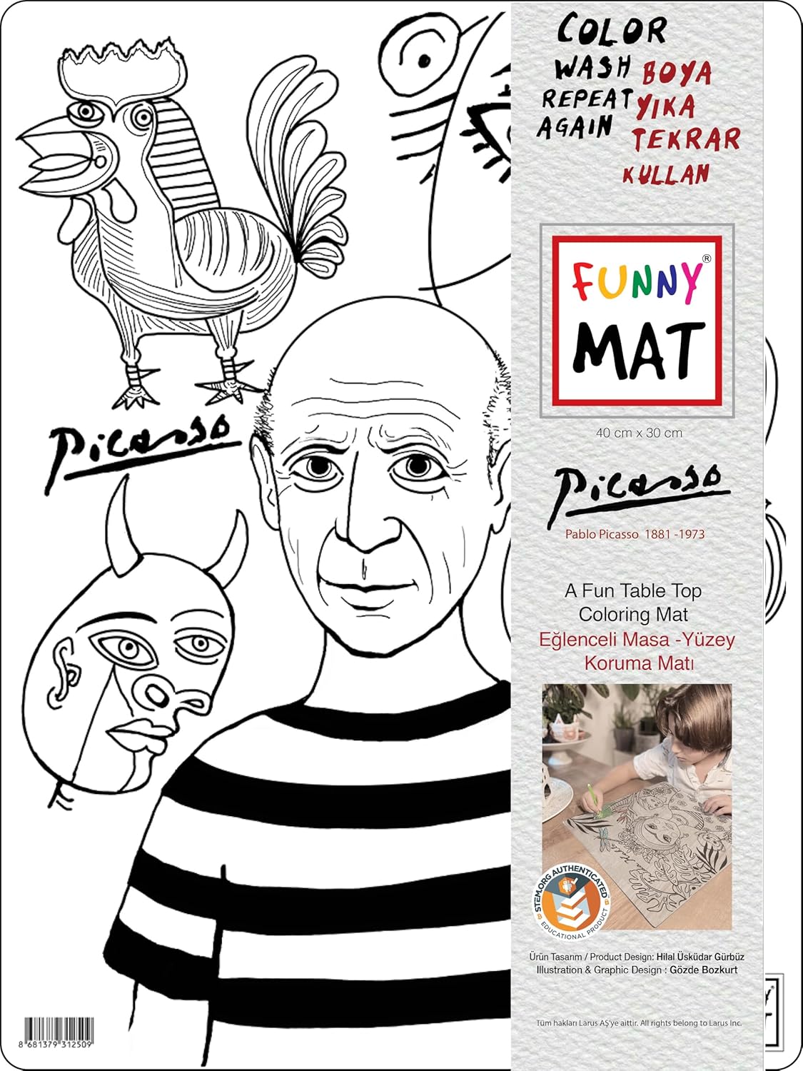 Academy Kids Funny Mat - Picasso 30X40Cm - New