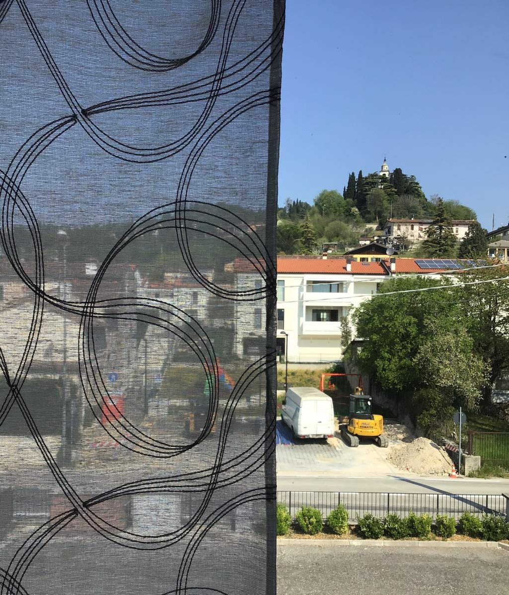 mauro Coppia Tendine per Finestra e Porta a Vetro Larghezza 60-80 cm-Tende su Misura-art.tebe (A - grigio 60x150 cm)