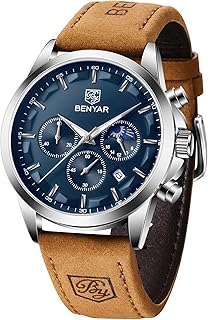 BENYAR BY BENYAR Mens Watches Analog Quartz Chronograph Waterproof Wrist Watches for Men Fashion Business Work Casual Sport Designer Dress Watch with Calendar Elegant Gifts for Men