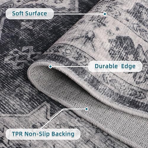 Miniatura 3 de Dripex - Tapete de pasillo tribal lavable de 2 x 5 pies, antideslizante, no desprende pelusa, resistente a las manchas, para cocina, lavandería,