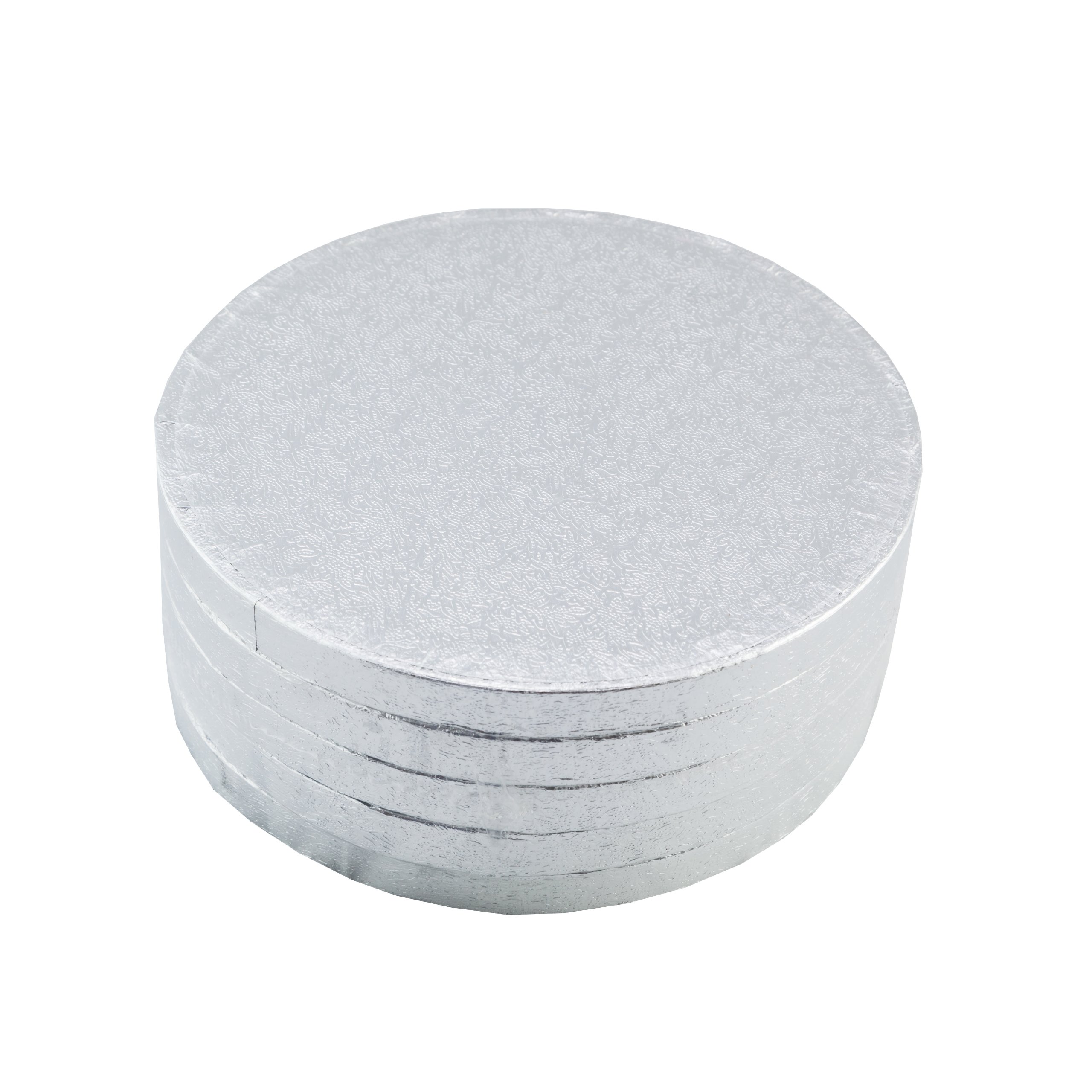 Bakers Toolkit 12-inch Dia Round Cake Board, Pack of 5, Silver