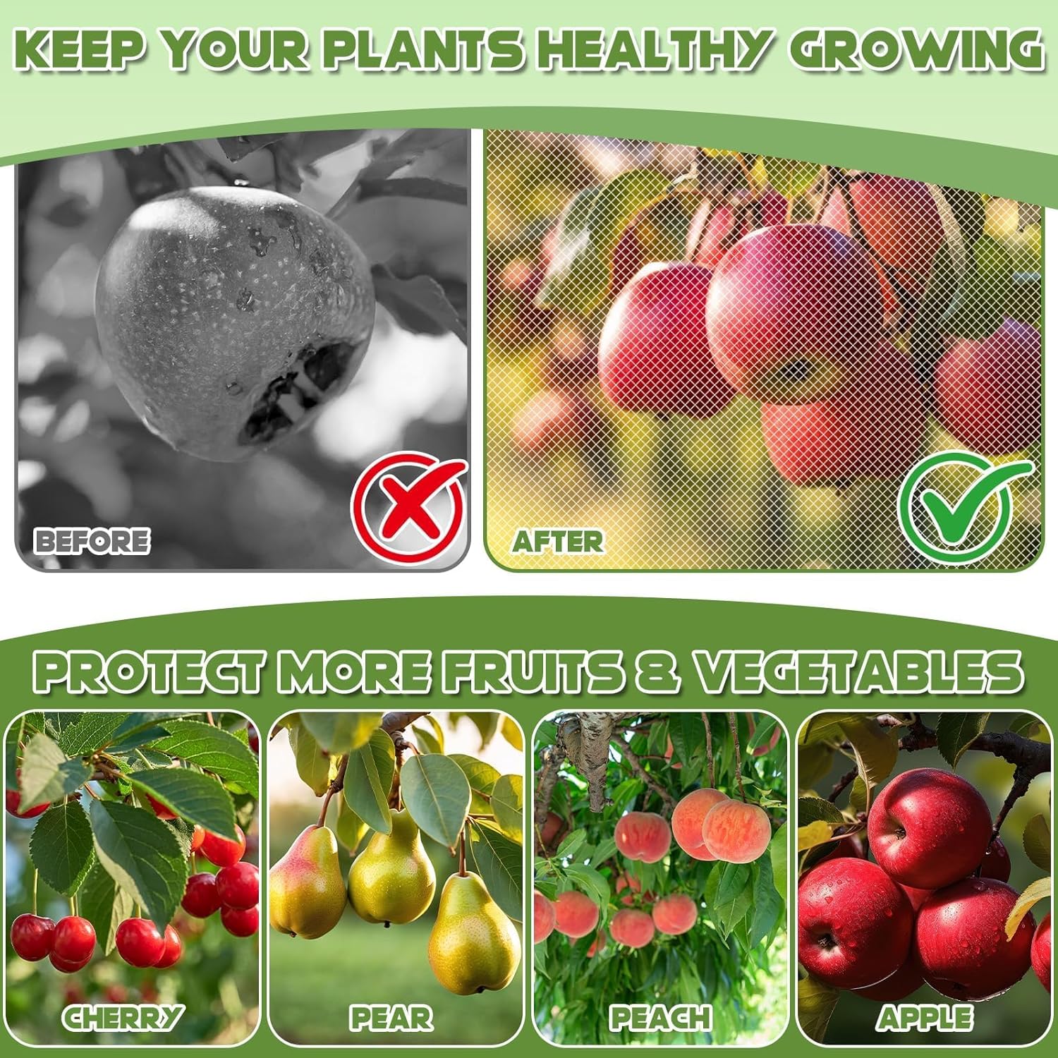 1Pcs 20ft x 20ft Extra Large Fruit Tree Netting Cover with Zipper and Drawstring Garden Plant Protector Bird Barrier for Blueberry Bushes Ultra Fine Mesh Garden Netting for Birds Squirrels Cicadas