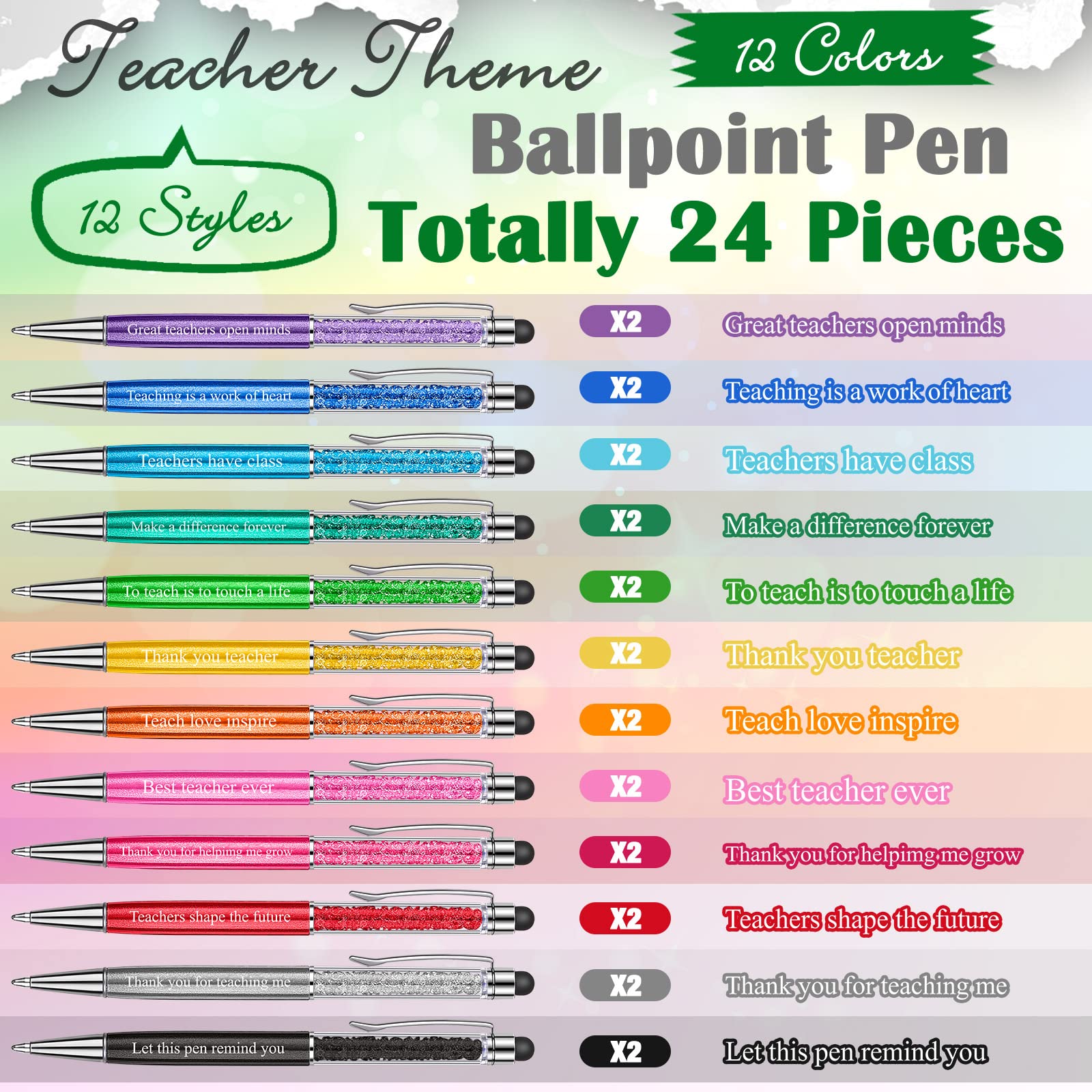 フローラルボールペン　感謝価格✨✨ 商品番号yd-vertini-pen】 ボールペン スワロフスキーボールペン