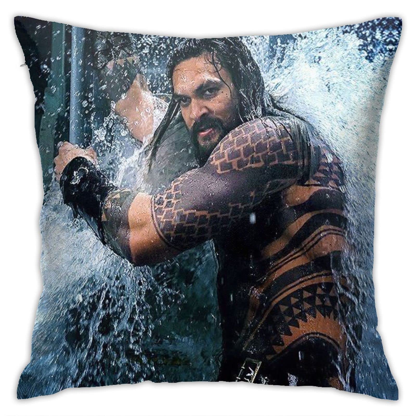 Pillowcase for Jason Momoa Cushion Cases, Modern Decorative Square Pillowcases for Sofa Couch Bedroom Living Room Car 18''x18''