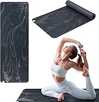 Gaiam Dry-Grip Yoga Mat 5mm Thick - Non-Slip Moisture-Wicking for Hot Yoga, Pilates, Floor Workouts 68x24"