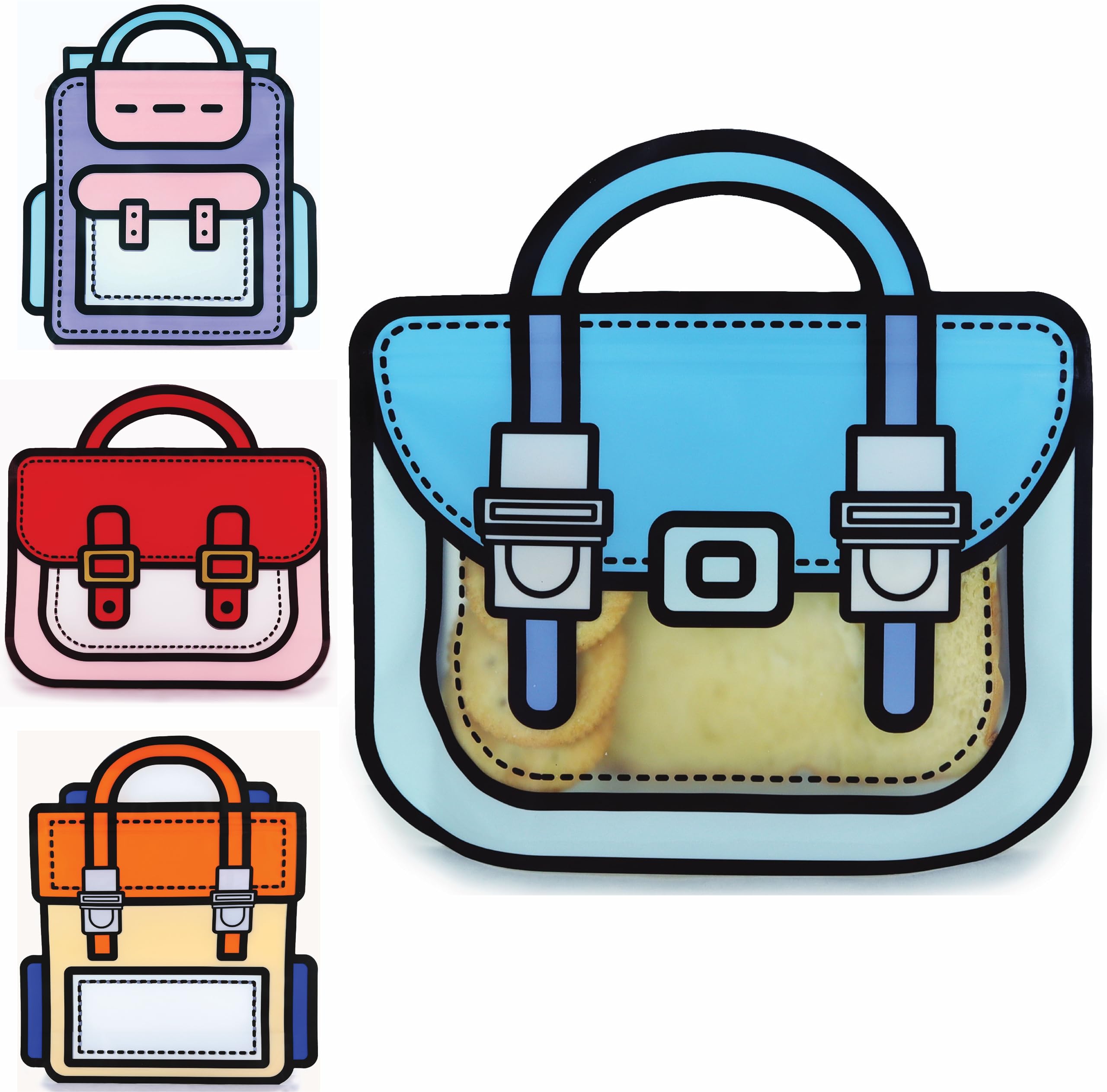 20 Pack Goodie Bags for Kids Birthday Party Supplies - Bulk Gift Bag for Favors, Food, and Candy with Resealable Ziplock Seal (Blue/Large)