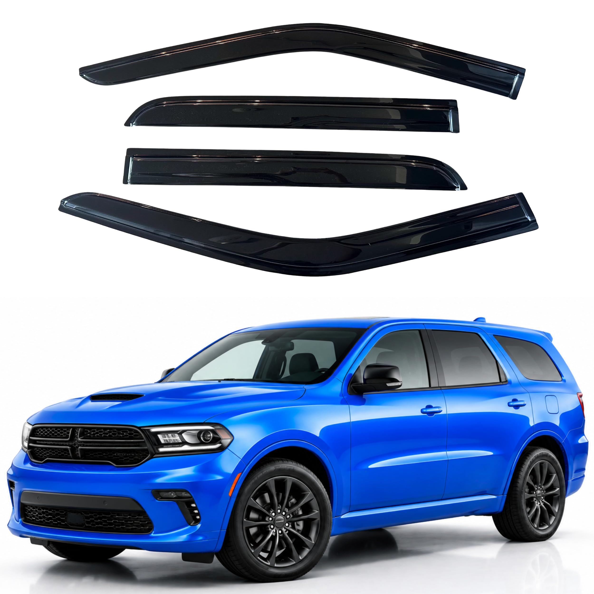 IG Window Visors Fit for 2011-2026 Dodge Durango, Out-Channel Rain Guards Vent Wind Deflectors 4PC, Car Accessories for 11-26 Durango