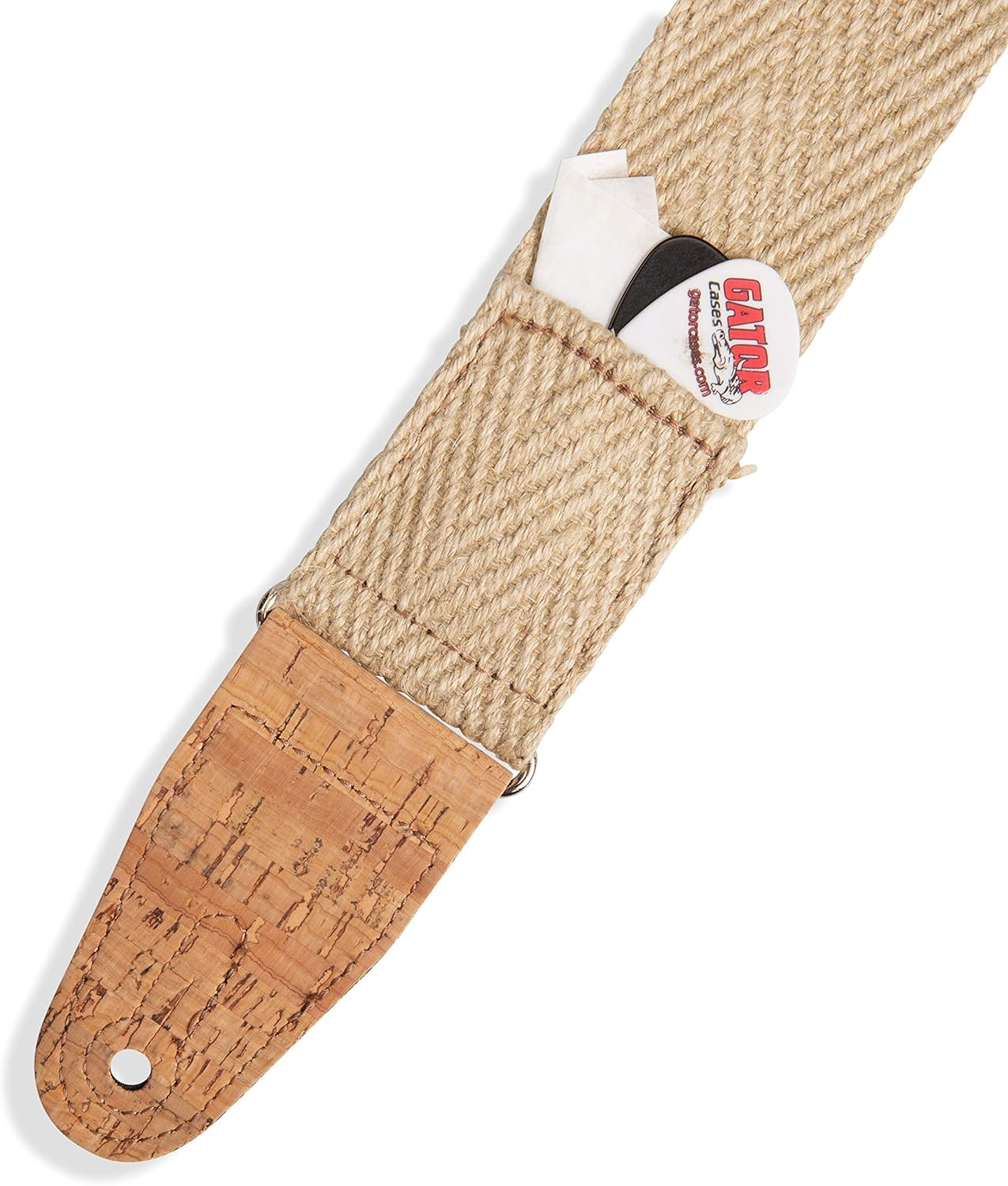 Levy's Leathers 2" Hemp ‘Vegan’ Guitar Strap With Printed Rosa Motif In Pink And Red On Natural Hemp Webbing With 2-Ply Cork Ends (MH8P-009)