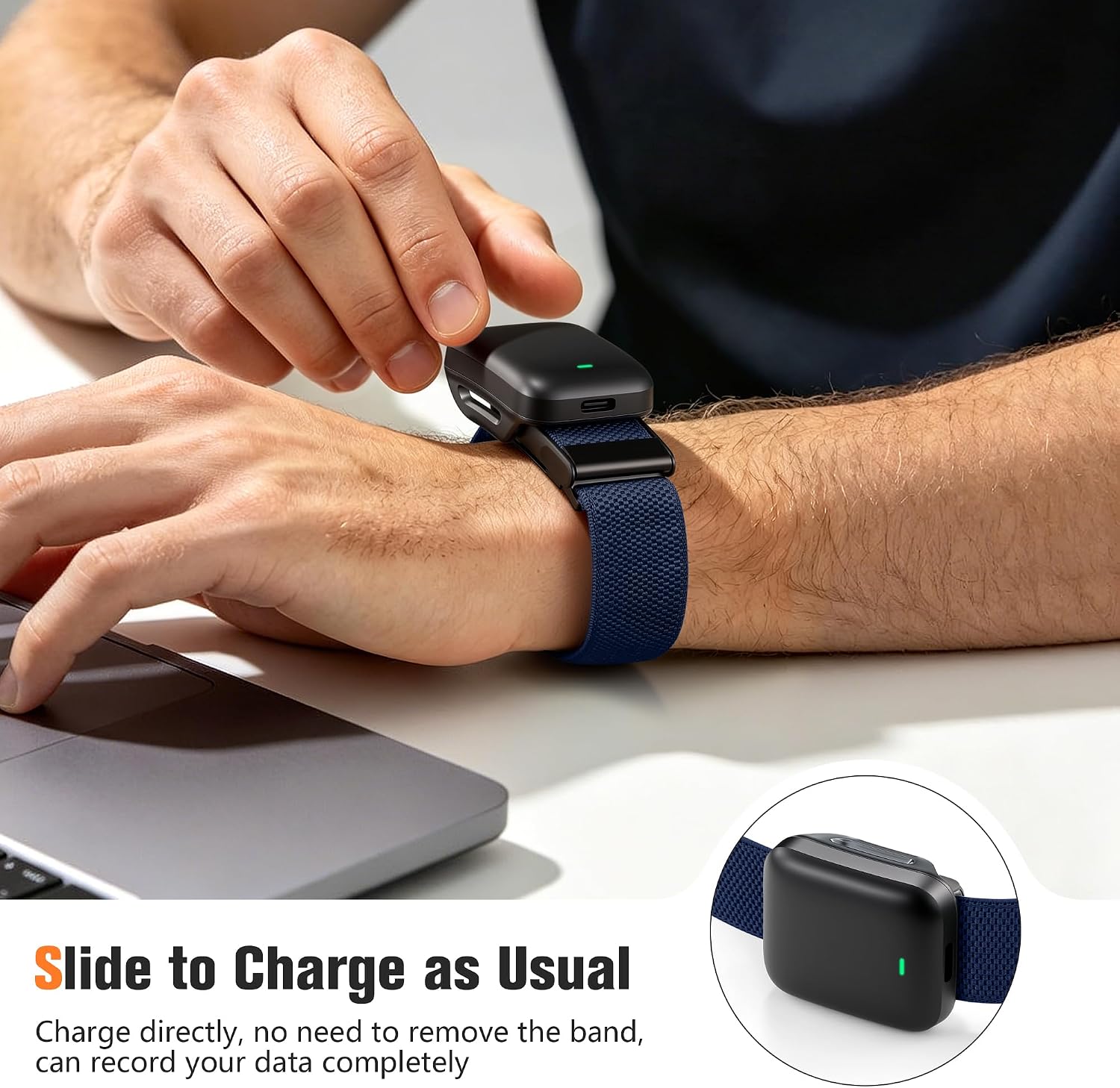 Getino Sport Band Compatible with Whoop 5.0 Bands One, Peak and Life/MG, Breathable Adjustable Elastic Replacement Soft Nylon Strap Accessories for Whoop Band 5.0 Fitness Tracker, Navy 4 81LoAMddYWL. AC SL1500