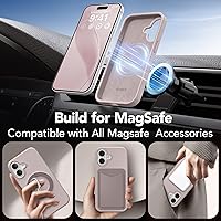 Vista 495 de GONEZ Funda de silicona para iPhone 15 Pro Max, compatible con Magsafe, protector de cámara + protector de pantalla, forro de microfibra suave Negro