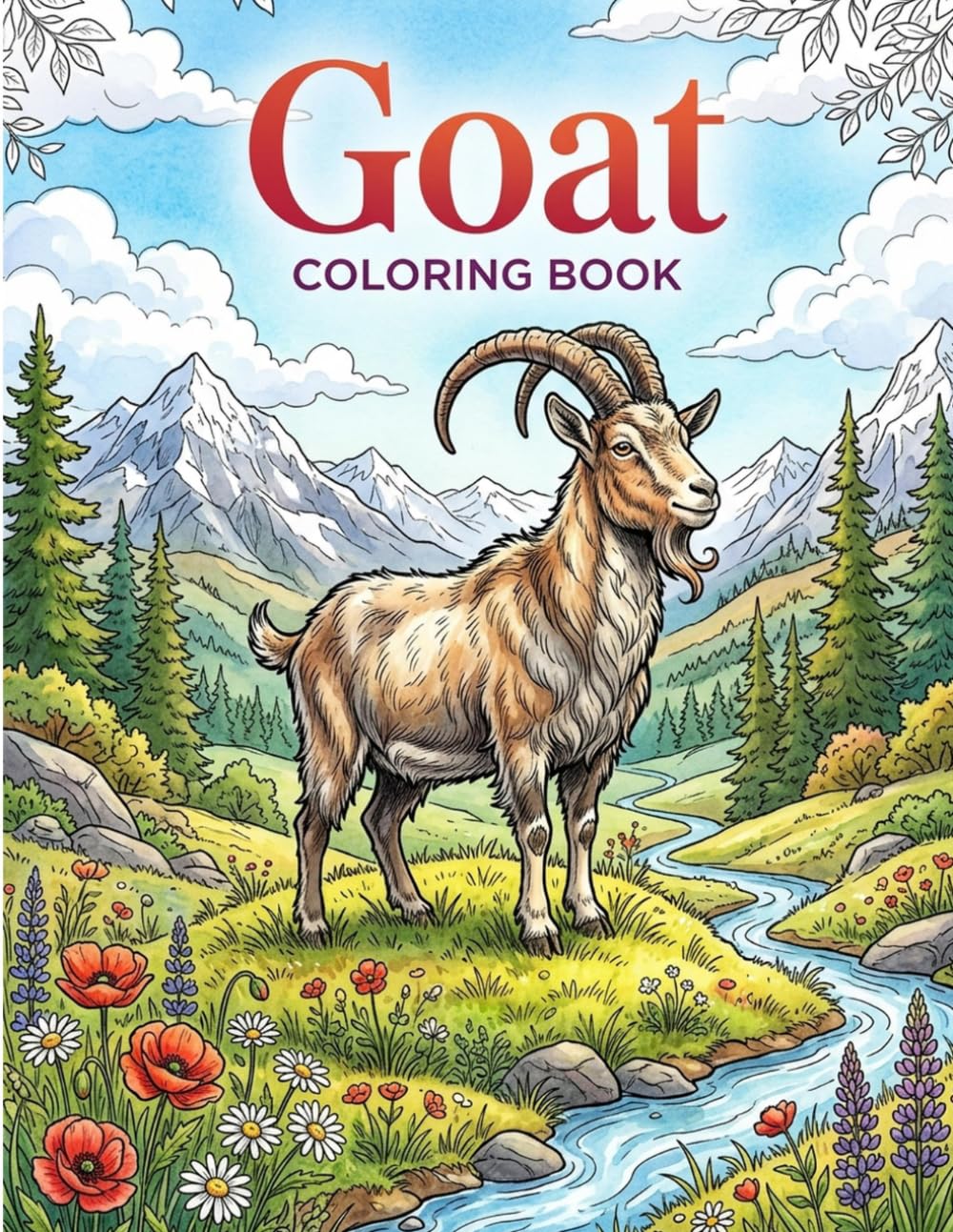 Goat Coloring Book : 25 Delightful Goat Designs to Color and Enjoy