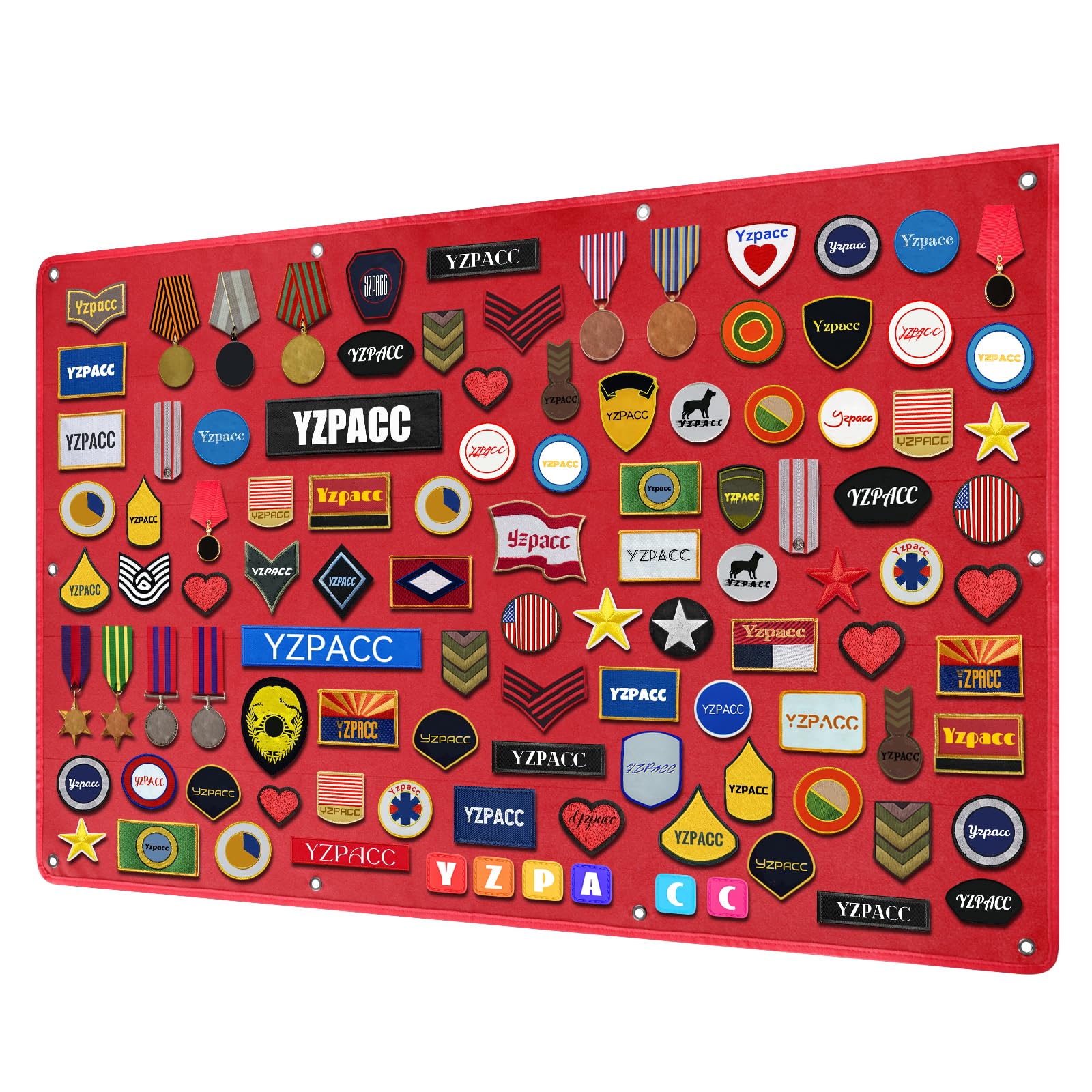 Yzpacc Taktisches Aufkleber Displaybrett, faltbares Panel mit Schlaufenoberfläche zur Aufbewahrung und Ausstellung von militärischen Kampf und Motivationsaufklebern für Armeeangehörige