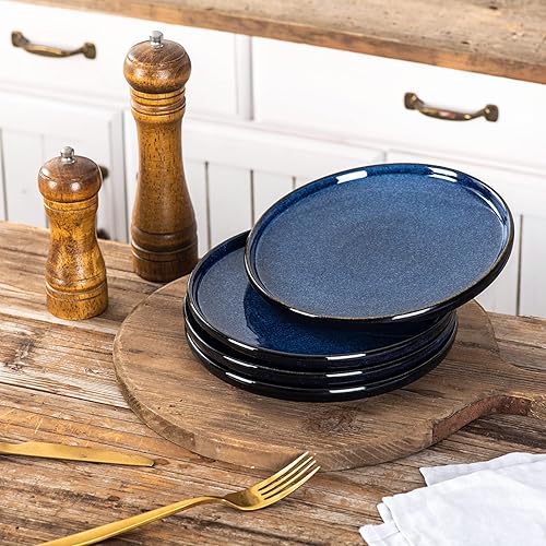 Miniatura 5 de vicrays Juego de 6 platos llanos de cerámica, platos planos de porcelana de 10 pulgadas, platos de pizza, para fiestas en casa, platos de