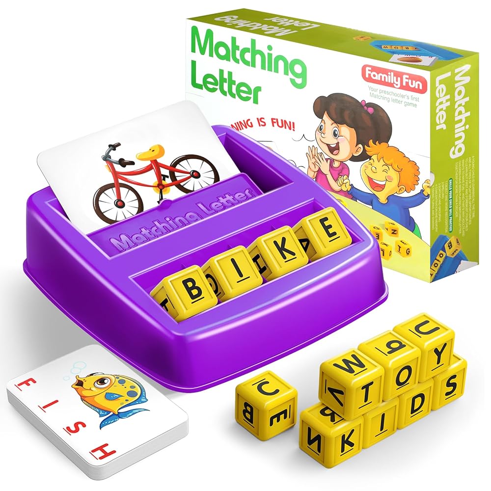 NARRIO Educational Toys for 3 4 5 Year Old Girls Boys Gifts, Matching Letter Spelling Games Learning Toys for Kids 2-4 Year Olds, Christmas Birthday Gifts for 3-6 Year Old Girls Toddler Toys Age 2-4