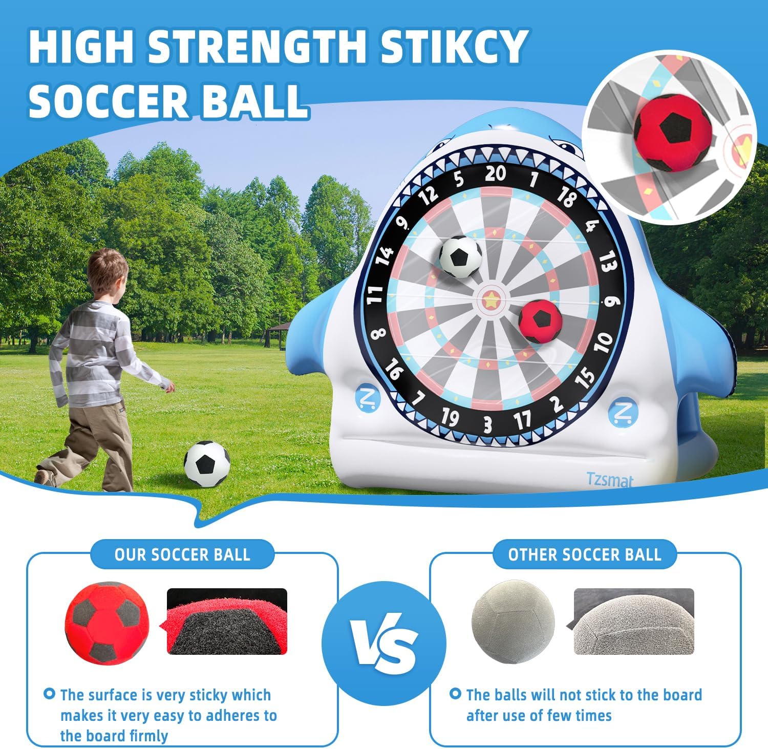 Inflatable Game Outdoor Giant Dartboard for Soccer Large Carnival Outdoor Games Giant Outdoor Game Activities Giant Yard Soccer Darts Games Blue Extra Large-XL image 5 of 7 B0DHX5GWR3