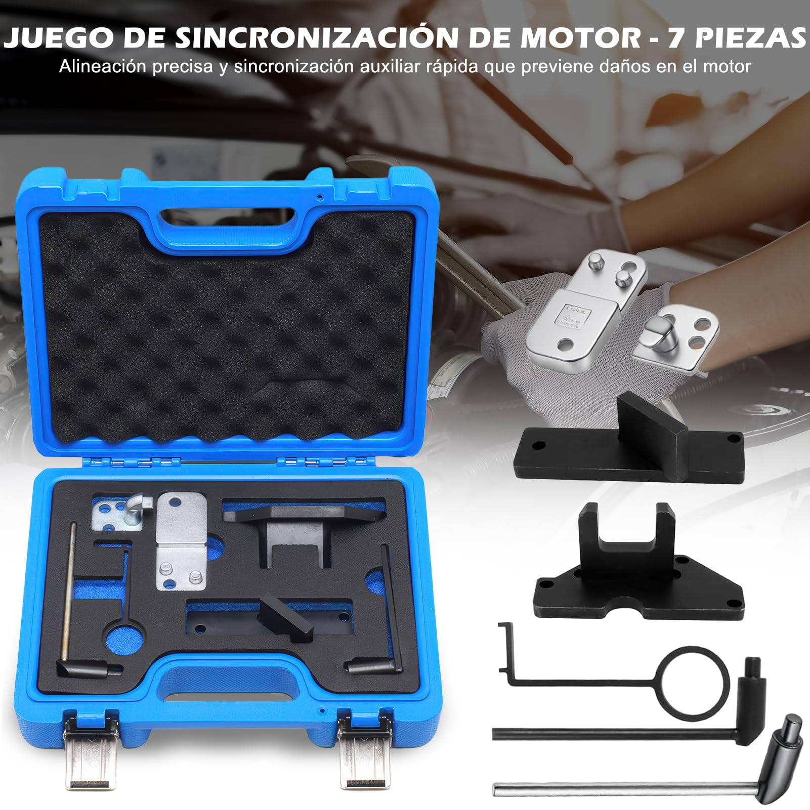 Juego de Herramientas de Ajuste de Motor, Correa Dentada Compatible con Citroen, Motor Cadena de distribución de Herramienta para 1.2 Vti (VVT) /GDI PureTech Gasolina, 109-2C, 109-2D