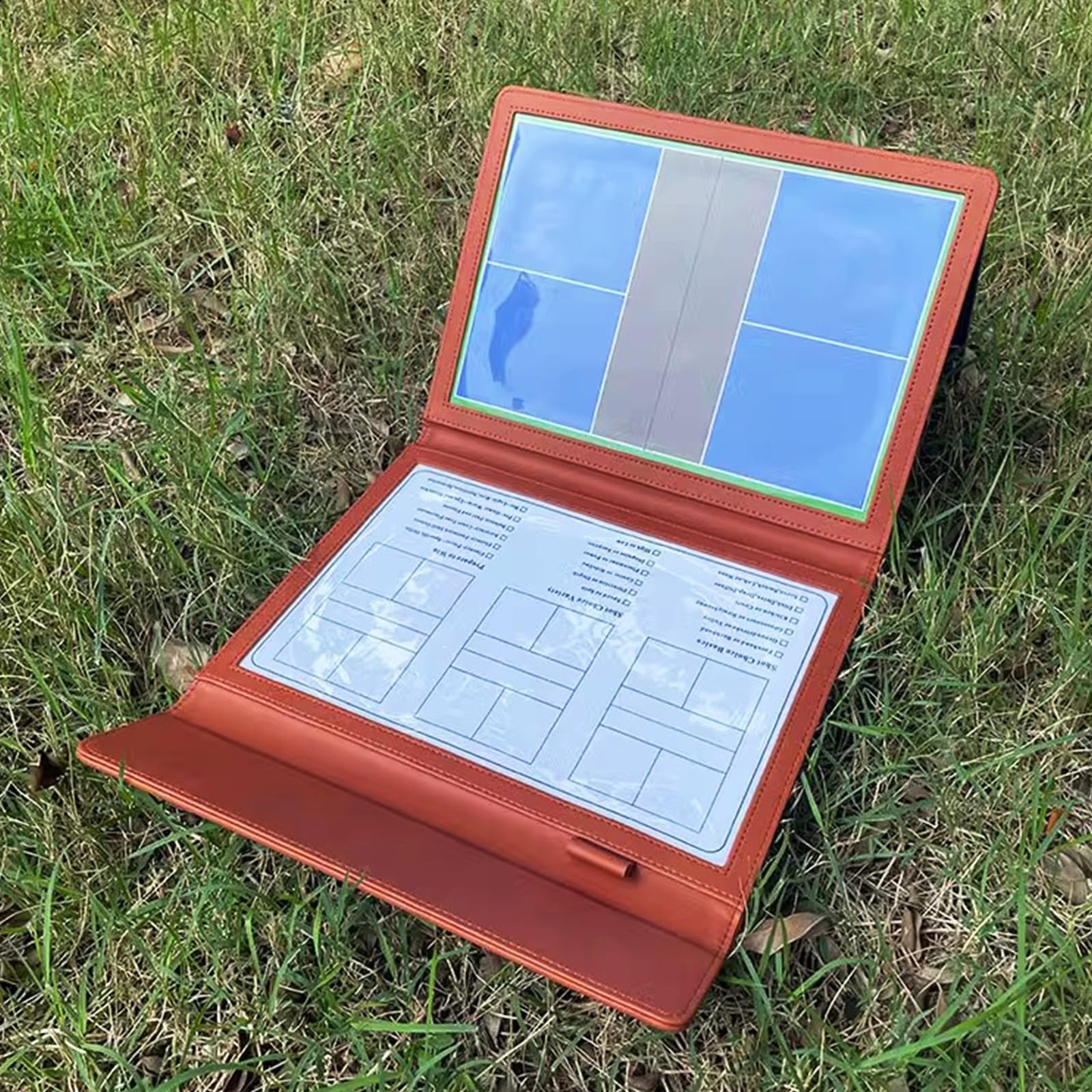 Lavagna for Allenamento Pickleball, Portablocco Tattico Pieghevole, Kit di Attrezzatura Magnetica Cancellabile a Secco, Superficie di Scrittura Liscia, con 2 Pennarelli, Partite