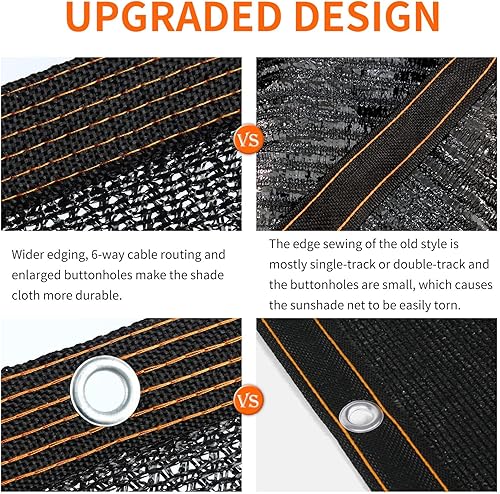 Miniatura 3 de Tela de sombra 90% 10 pies x 13 pies, red de sombra con ojales, red de bloqueo UV para plantas, cubierta de invernadero, granero, flores, patio,