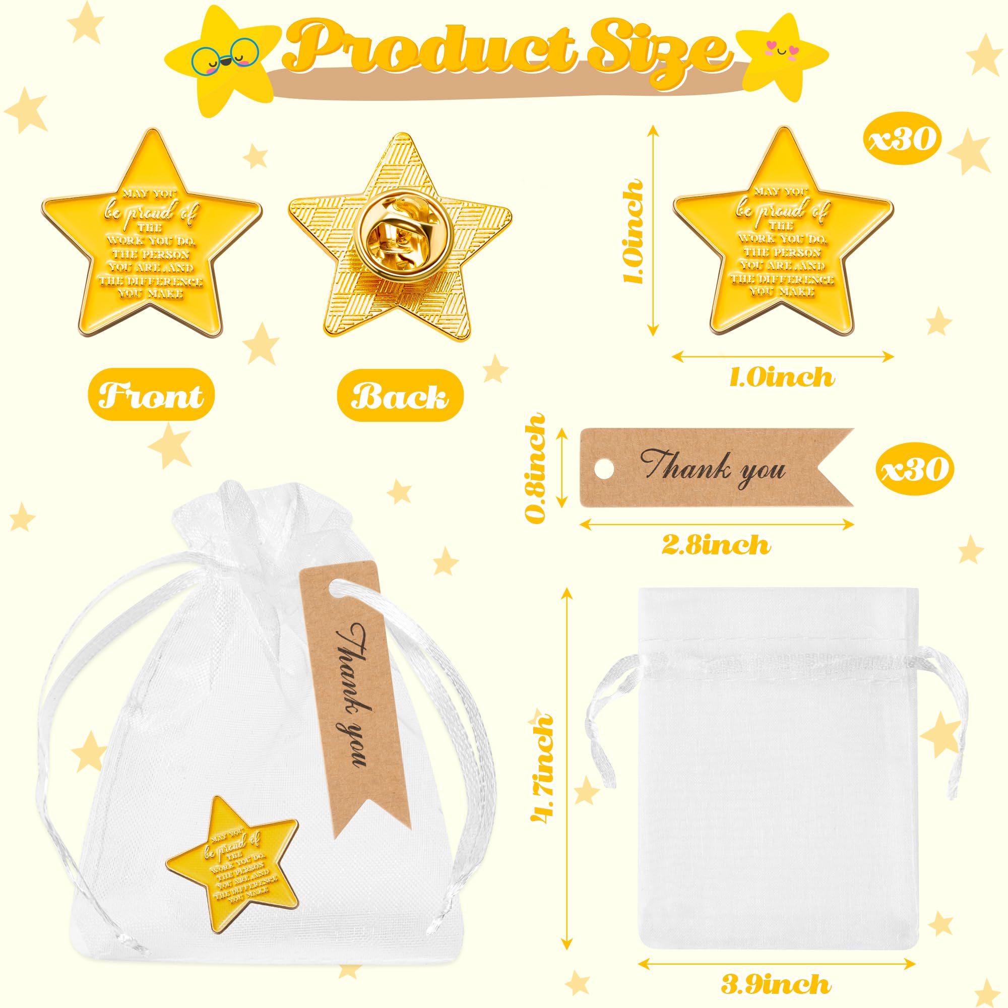 Snapklik.com : 30Sets Employee Pin Thank You Gifts, Star Lapel Pins ...