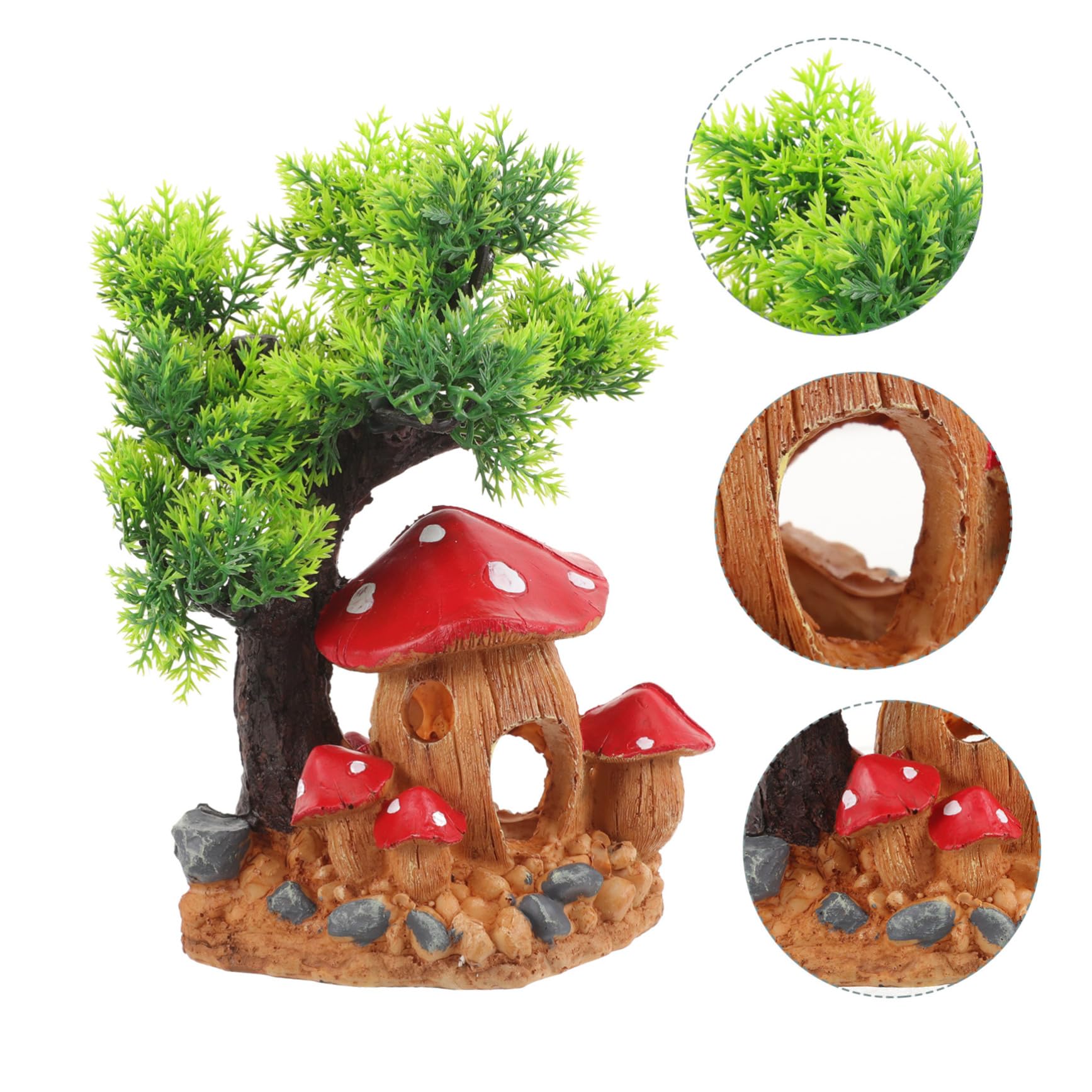 YARNOW 3 Piezas Escondite de Reptiles Salón Percha Accesorios de Hadas Equipo Paseo Decoración terrario Refugio para Reptiles Cueva de hábitat de Reptiles Piel Decorativa de Reptil Resina