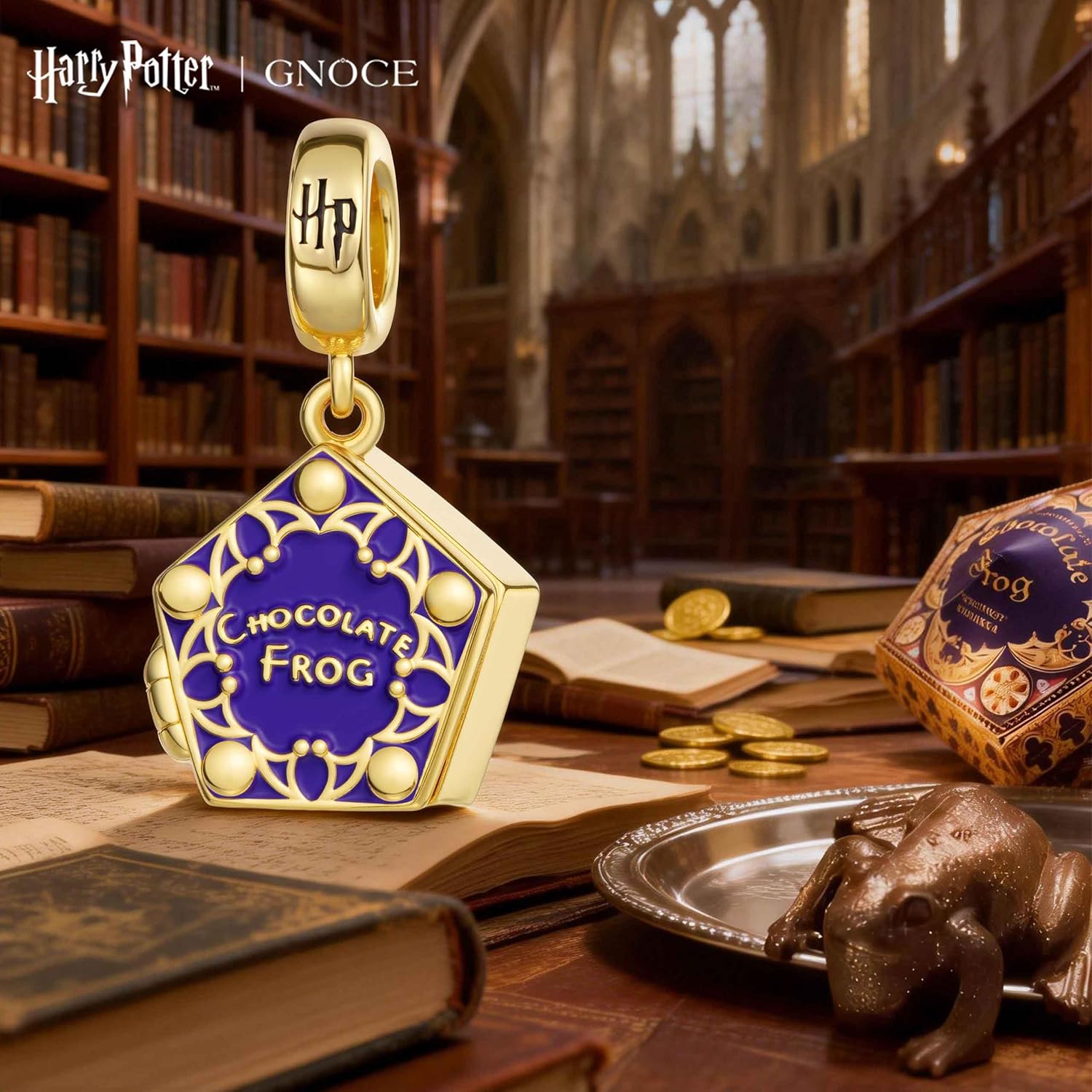 GNOCE Harry Potter Chocolate Frog Pendant Dangle Charm Bracelet for Women, S925 Sterling Silver Dangle Charms for Women Wife, Valentine‘s Day, Mother’s Day Jewelry