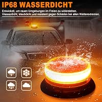 Dinfu Mágneses Sárga Villogó Vészfény Távirányítóval - 12V LED Figyelmeztető Lámpa 9 Üzemmóddal - USB és Szivargyújtó Töltővel Autóhoz, Tehe 5