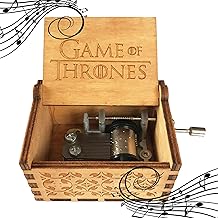 Wooden Crank Music Box Mechanism, Variety of Styles Creative Personalizable Music Box, Best Gift for Kids Friends (Game of Thrones (Wood Color))