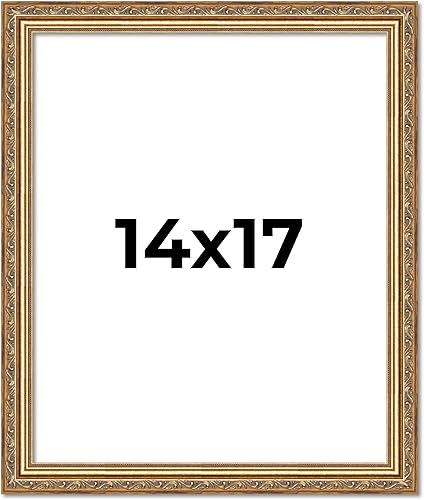 Vista 200 de Poster Palooza Marco de fotos de madera tradicional dorado antiguo de 6 x 18 pulgadas con plexiglás acrílico UV, respaldo de tablero de espuma