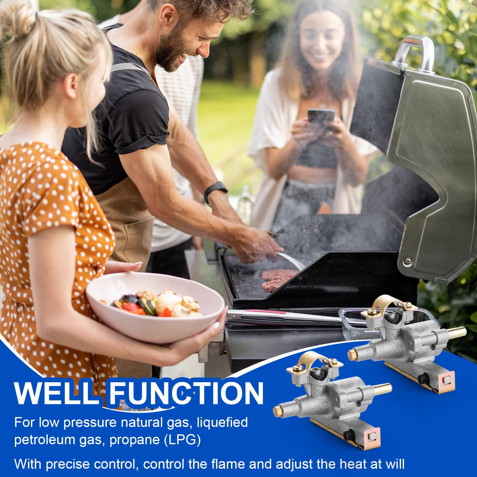 Blackstone Gasbrenner-Steuerventil 55,9 cm Gasgrill-Grillplatte 1666 1813 1842, BBQ-Gasventil-Klemmventil, 2 Stück