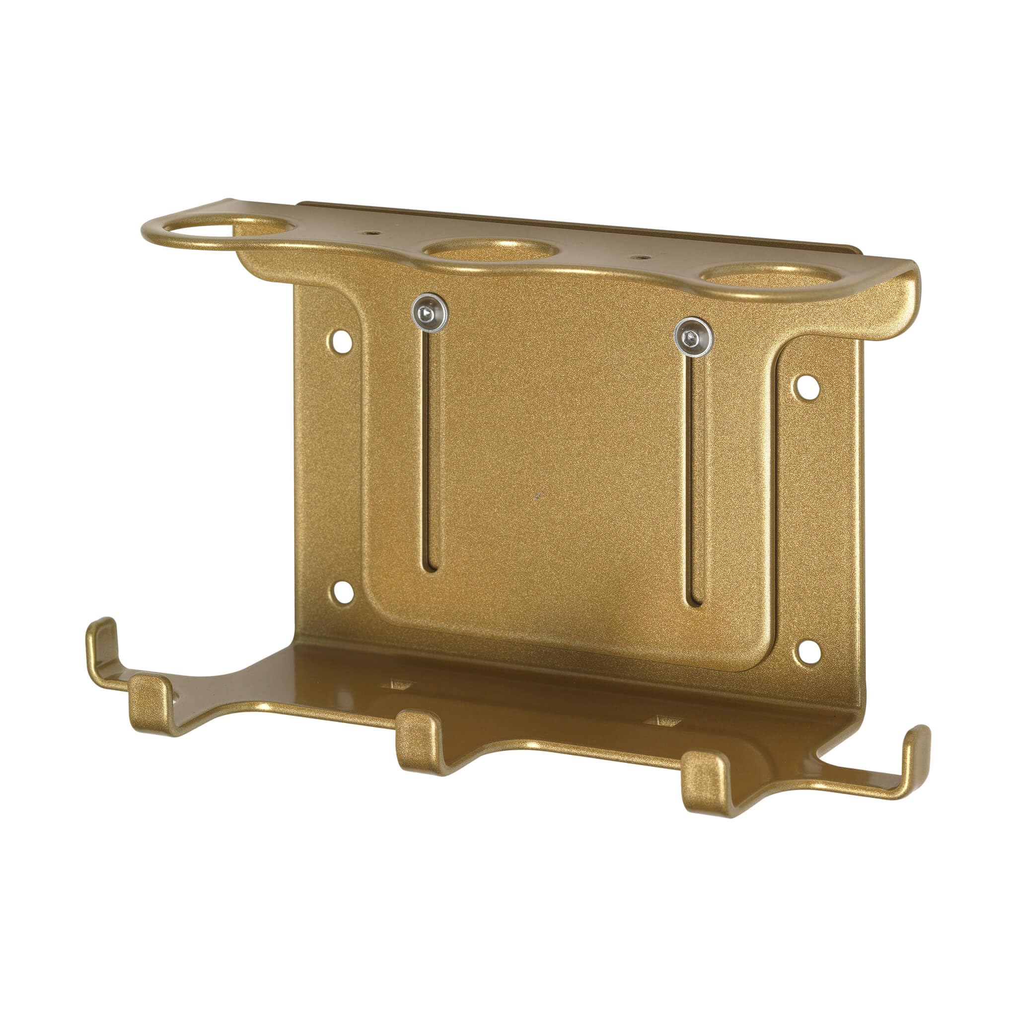 SoHo Dispensers Triple Wall Mounted Soap Dispenser 500ml – Gold Security Shower Bottle Holder for Bathrooms, Stainless Steel Wall Bracket for Shower Gel, Shampoo and Conditioner, Made in England