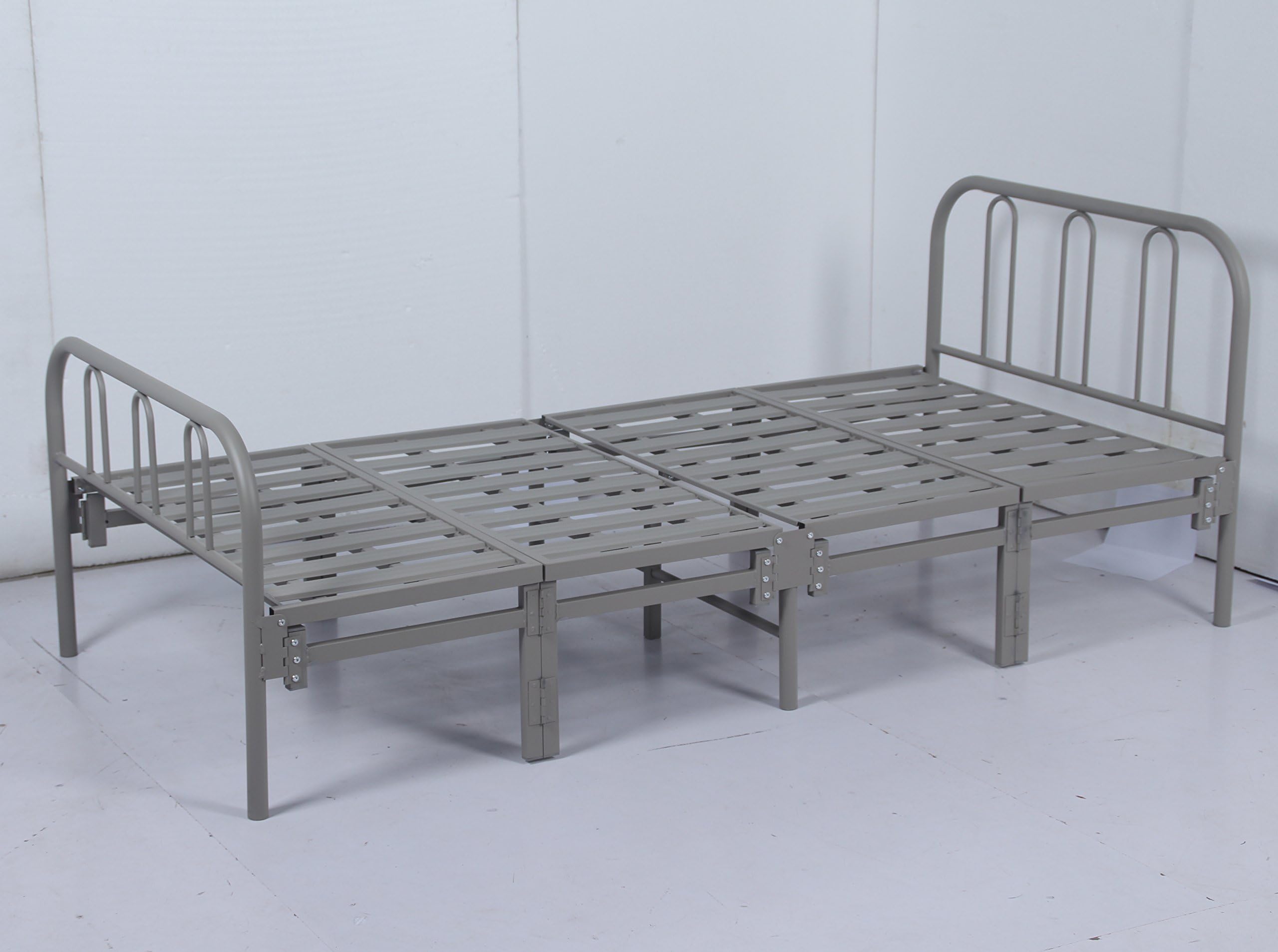 Homejoy Texas Contract Stronger Metal Folding Bed Frame in Silver - 3ft Single Size