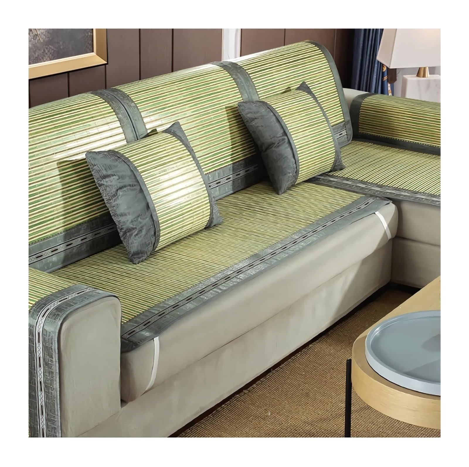 QCKNKMGG Cooling Bamboo Sofa Mat, Bamboo Sofa Mat, Cooling, Non-Slip, Breathable, Multiple Sizes(C,70 * 210cm)
