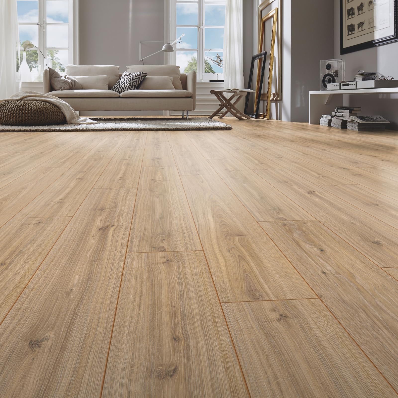 KRONOTEX Laminato Phalsbourg Rovere – Pavimento rustico dal design classico in legno, serie robusta, 188 × 1375 mm, spessore 12 mm, superficie strutturata, durevole e facile da pulire, 188 x 1375 mm