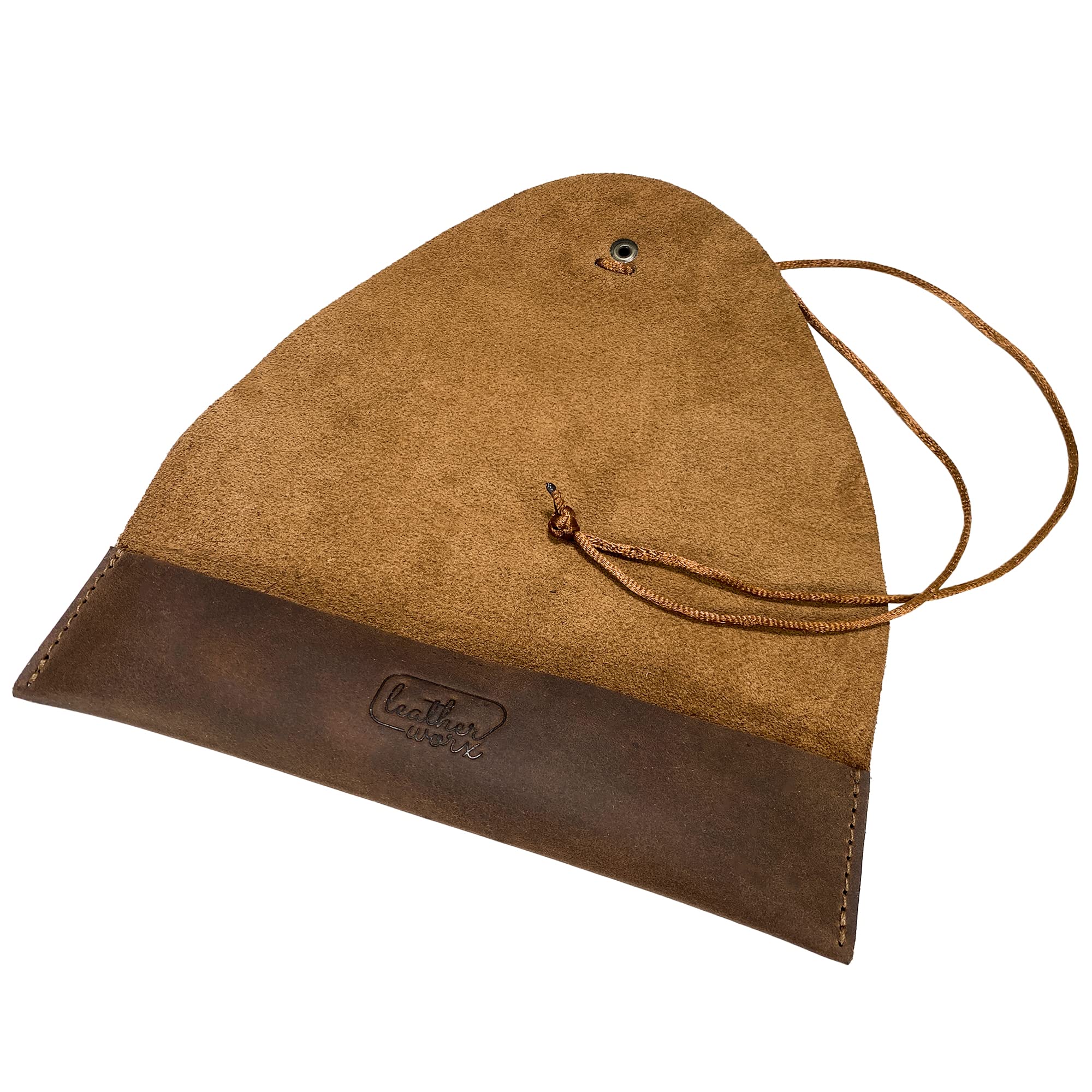 Leather WorxPen Holder Handmade from Full Grain Leather - Sturdy Roll, Classy, Professional, Minimalist Style, Stationery Accessories - Bourbon Brown