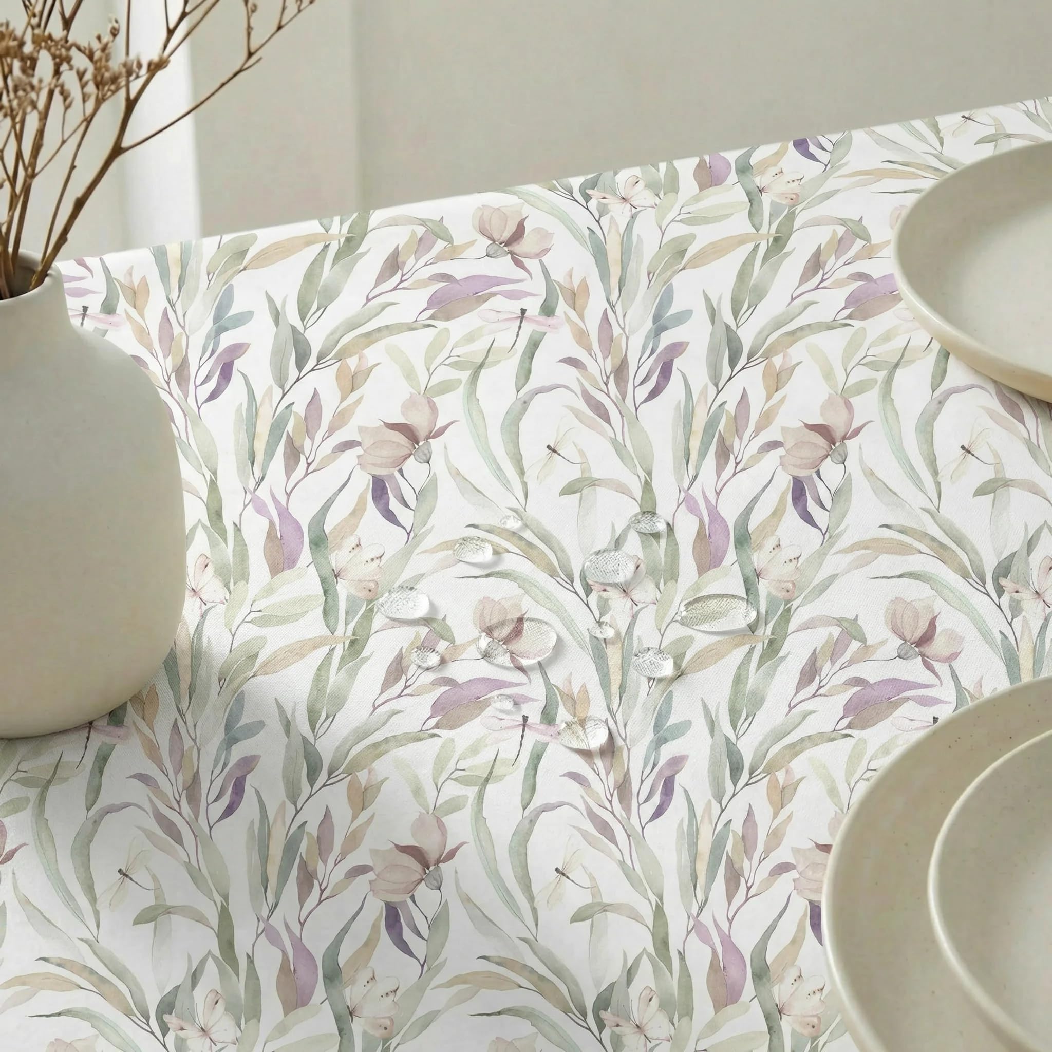 BELUM | Obrus 250x140 cm przeciw plamom 100% bawełna żywiczna Model 0120-248, obrus bez ceraty, obrus w dotyku bawełna, obrus wodoodporny, odporny na plamy