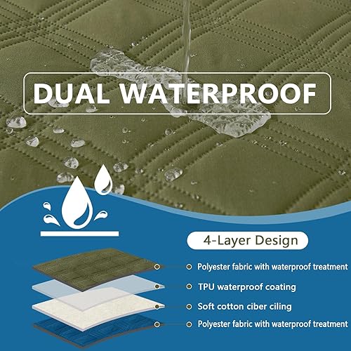 Miniatura 41 de hyha Manta de cama impermeable para perro, mantas suaves para mascotas, funda de sofá impermeable para perros, fundas reversibles lavables para