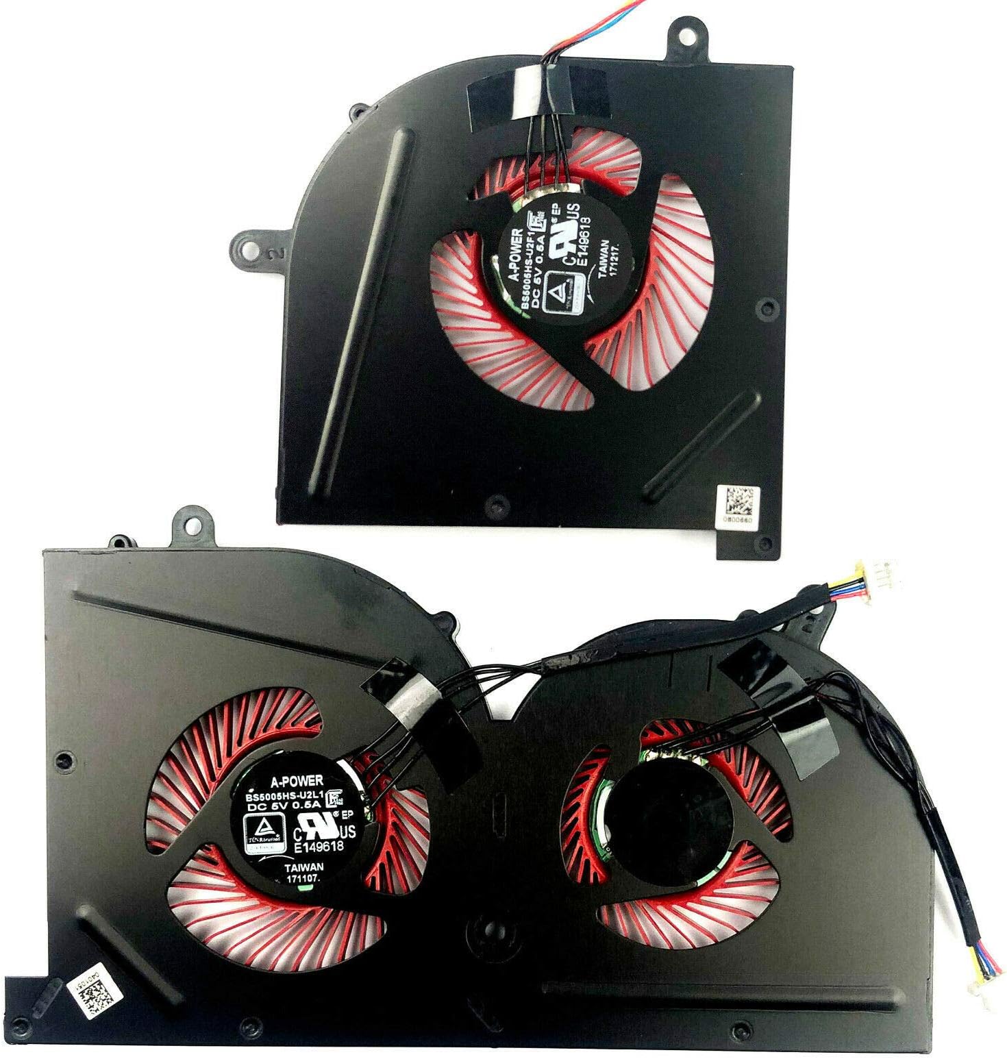 BestParts CPU + GPU Cooling Fan for MSI GS63 GS63VR GS73 GS73VR (Pair Fans, 12V, 4-Pin, 20dB, Laptop)