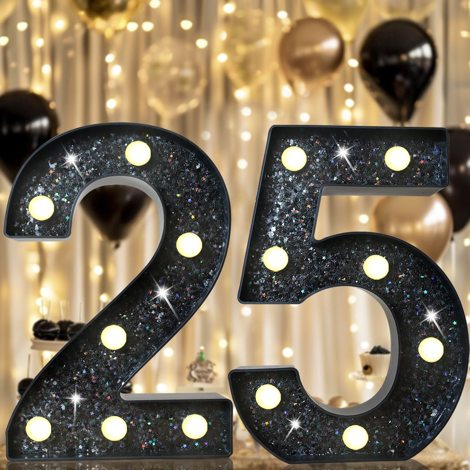 8.8" Decorative LED Light Up Numbers, Marquee Numbers Lights for 7th Birthday Decorations, Lighted Number Sign for Birthday Party Night Lights Wedding Anniversary Home Wall Decor, White Number 7 — view 39