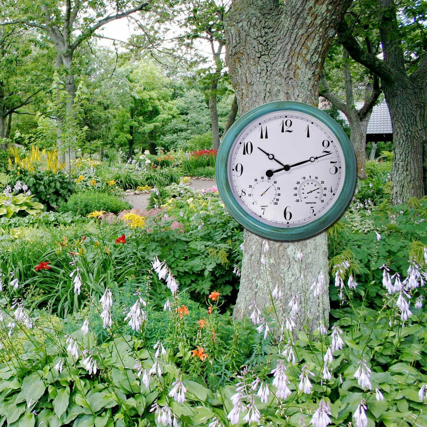 Pool Clock 16 Inch Outdoor Clock Waterproof With Theroeter