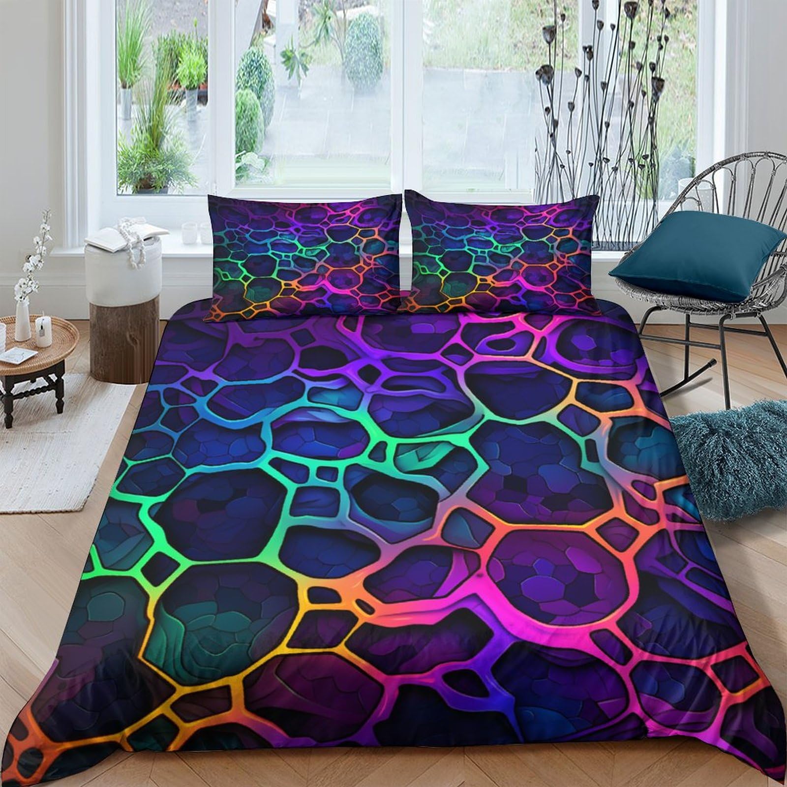 Housse de couette 3D néon en microfibre pour booster votre chambre