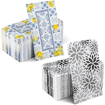 100 Pcs Capri Lemons Napkins & Black and Gray Dahlia Pattern Napkins Disposable Guest Towels 3 Ply Bathroom Restaurant Paper Hand Towels for Spring Summer Holiday Birthday Party Supplies