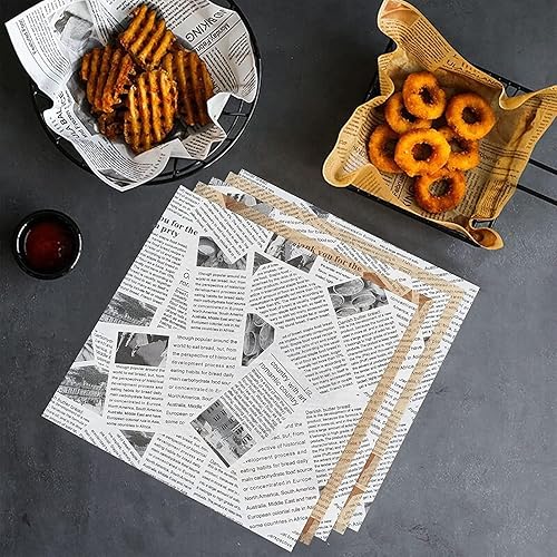 Miniatura 4 de 100 hojas de papel encerado para alimentos, forros de cestas, hojas de papel de picnic para alimentos, hojas de papel de picnic a prueba de grasa,