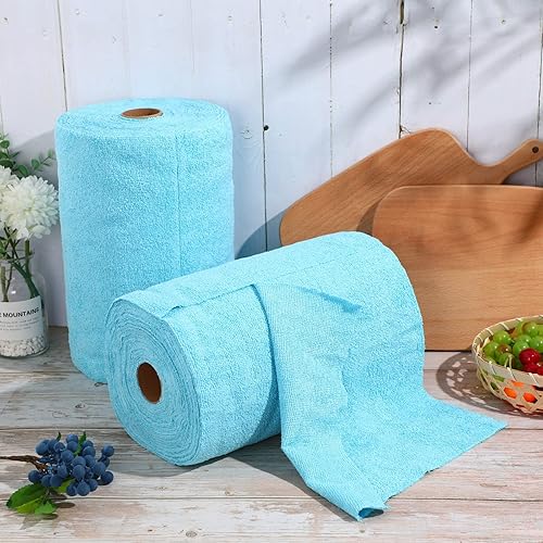 Miniatura 7 de 75 paños de limpieza de microfibra de 12 x 12 pulgadas de microfibra en un rollo de limpieza reutilizables lavables trapos de limpieza suaves paños