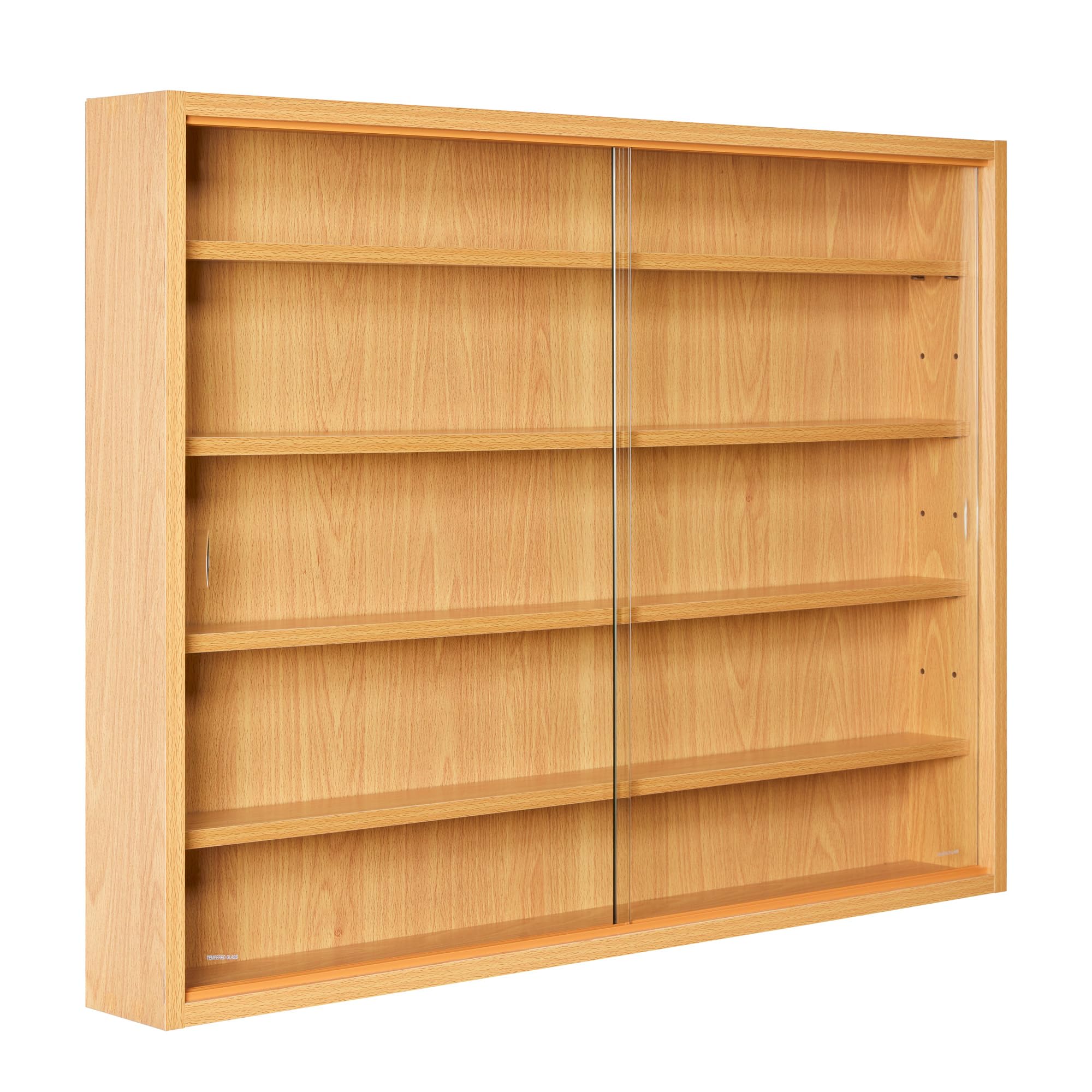 Inter Link Espositore da parete per oggetti da collezione Mobile a 4 ripiani 5 scomparti per miniature MDF Decoro Faggio (80x60x9,5 cm) Acquario
