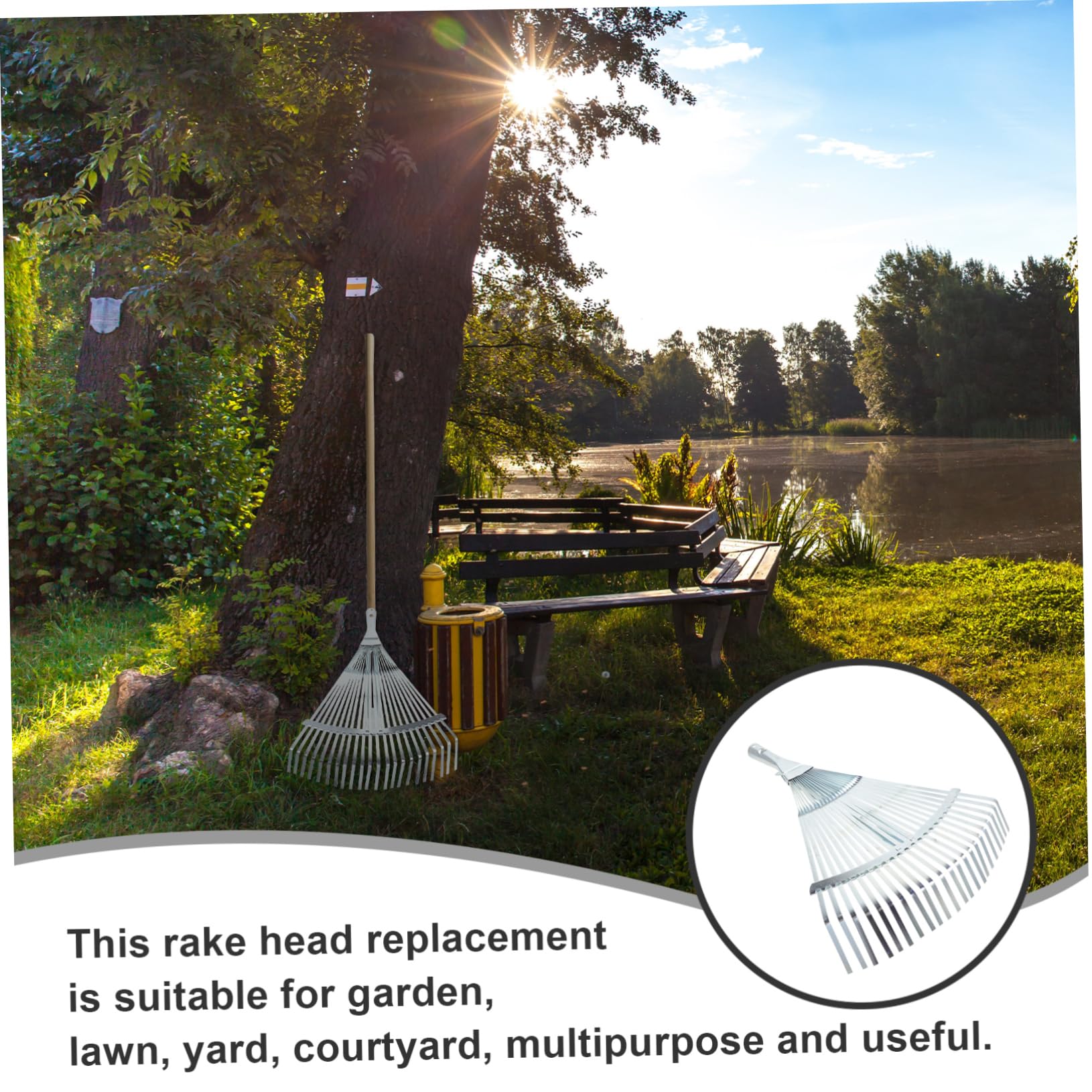 Verstellbarer Gartenrechen aus Metall – erweiterbarer Laubbesen mit 22 Zinken für Rasenpflege & Gartenarbeit, effizienter Schmutzsammler, perfektes Werkzeug für Gartenarbeit und Landschaftsbau