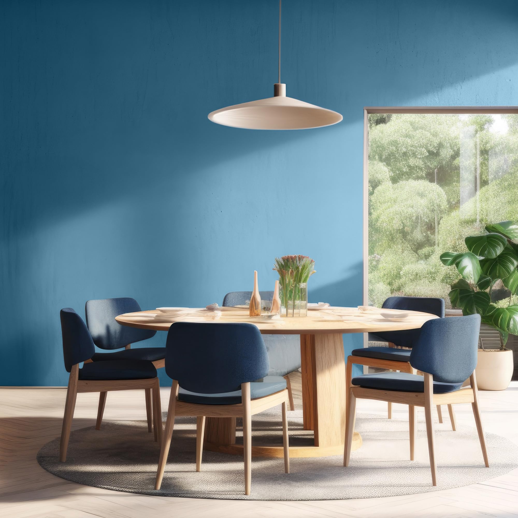 EPODEX Pittura per Pareti Matt, Pittura Lavabile, resistente, traspirante & inodore, per Interni, 3kg (25 m² per mano) - Blu azzurro